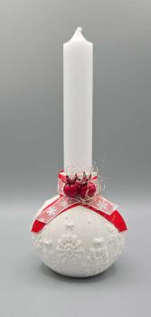 Kugel-Stabkerzenhalter mit Stabkerze - Motiv 