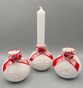 3 Kugel-Stabkerzenhalter