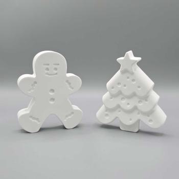 Deko Set Lebkuchenmann und Weihnachtsbaum -  Frontansicht
