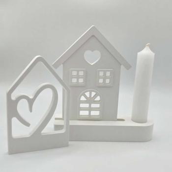 Stabkerzenhalter mit 2 Motiven zum Wechseln - Frontalansicht