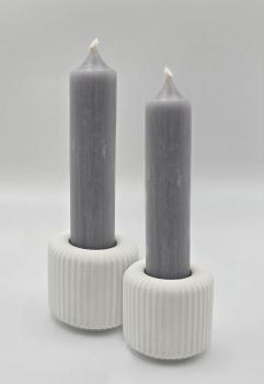 Stabkerzenhalter geriffelt - 2 Stück mit Stabkerzen