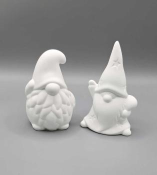 Deko Set 2 Weihnachtszwerge - Frontalansicht