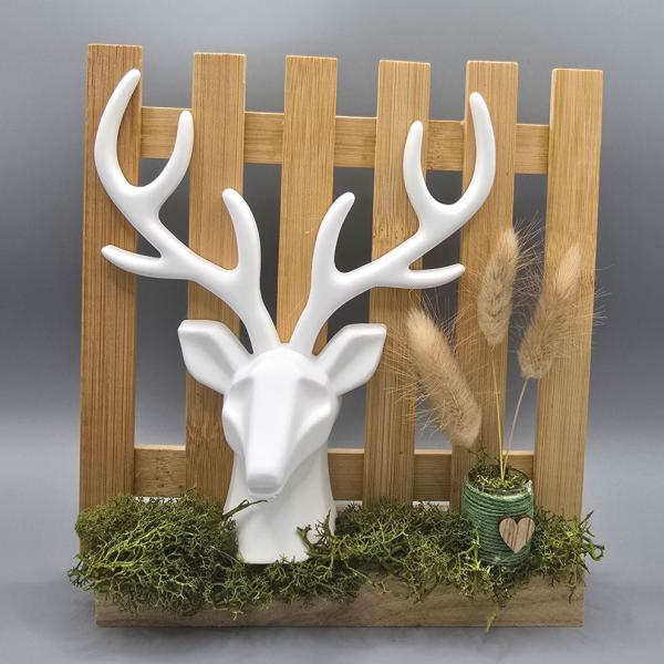 Deko - Hirsch am Gartenzaun