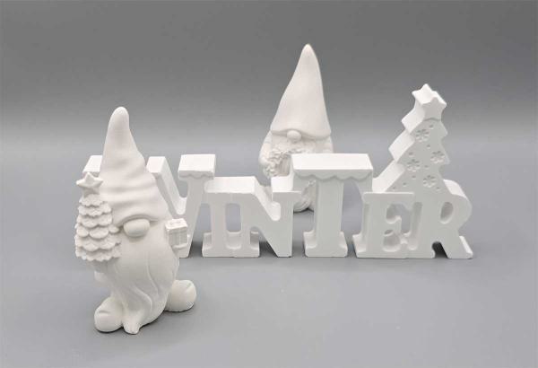 Deko Set: Schriftzug "Winter" mit 2 Weihnachtswichteln