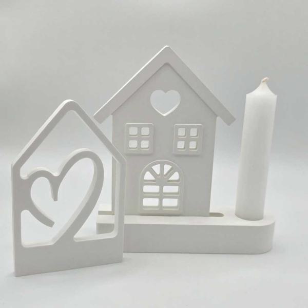 Stabkerzenhalter mit 2 Motiven zum Wechseln - Frontalansicht